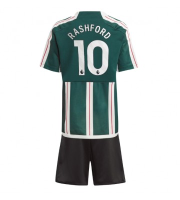 Manchester United Marcus Rashford #10 Replika Babytøj Udebanesæt Børn 2023-24 Kortærmet (+ Korte bukser)